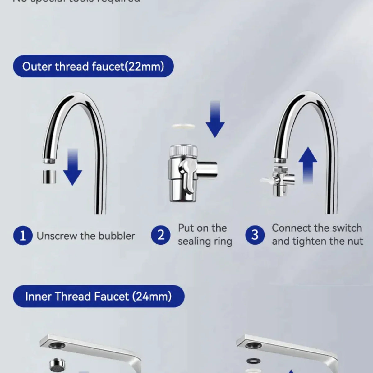 Stainless Steel - Faucet Filter